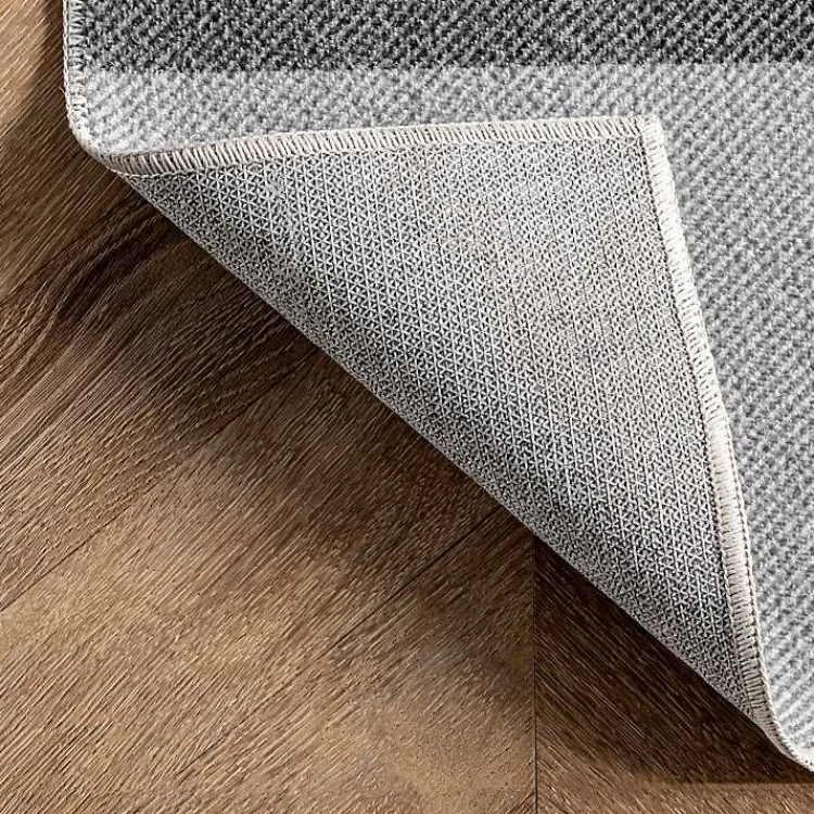 Kirklands Home Gray Buffalo Plaid Washable Area Rug, 5x8 New