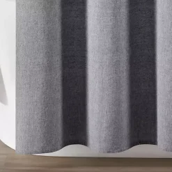 Kirklands Home Button and Stripe Shower Curtain Gray New