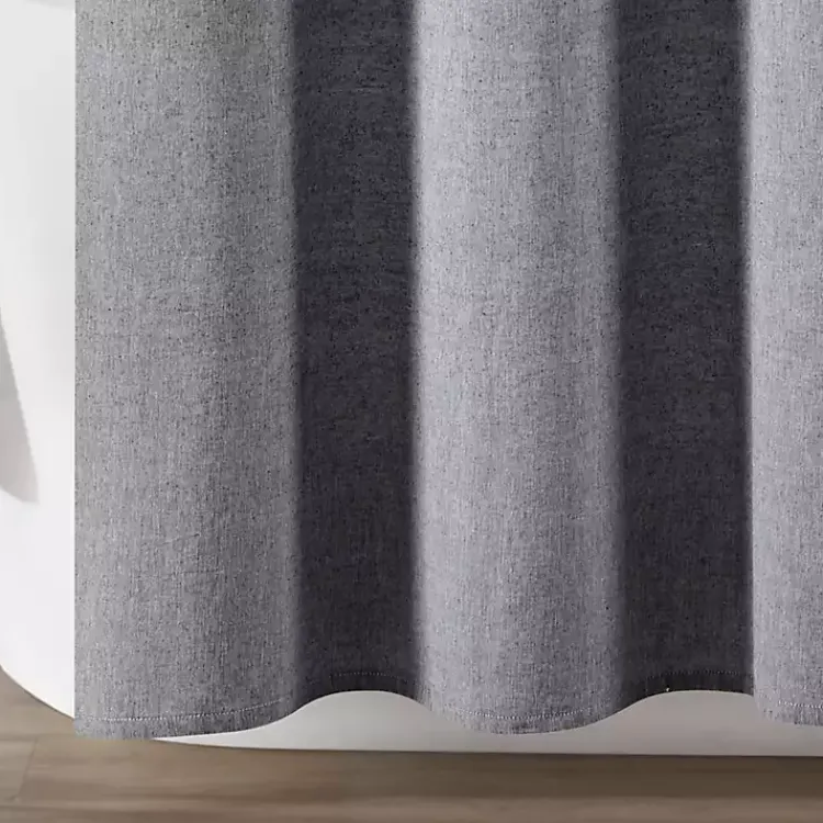 Kirklands Home Button and Stripe Shower Curtain Gray New