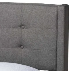 Kirklands Home Button Tufted Headboard Full Platform Bed Gray Clearance
