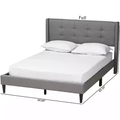 Kirklands Home Button Tufted Headboard Full Platform Bed Gray Clearance