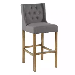 Kirklands Home Button Tufted Kia Barstool Gray New