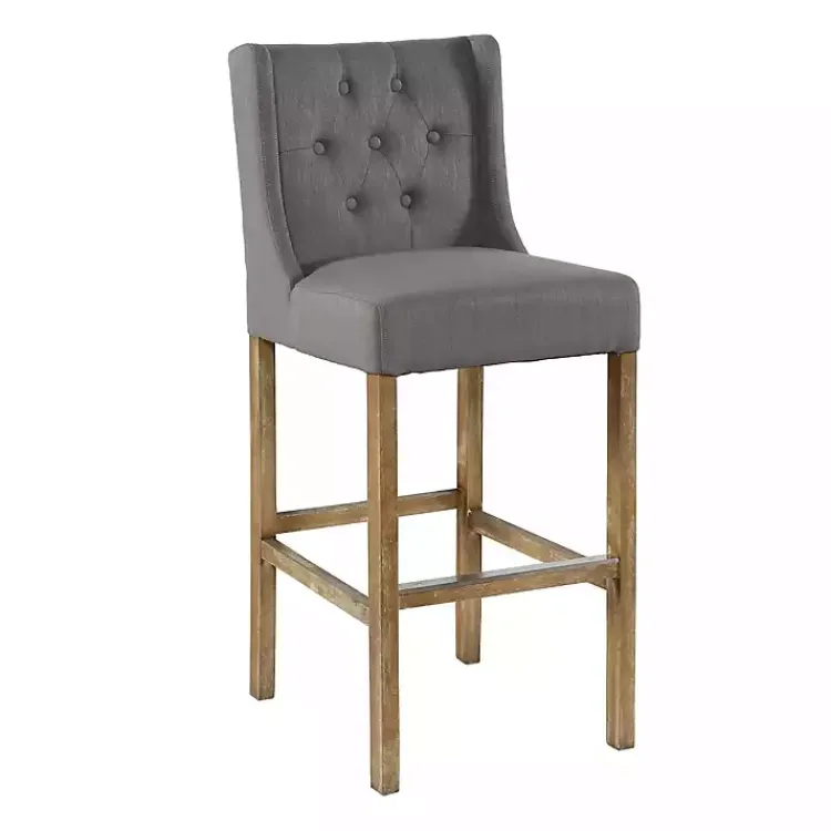 Kirklands Home Button Tufted Kia Barstool Gray New