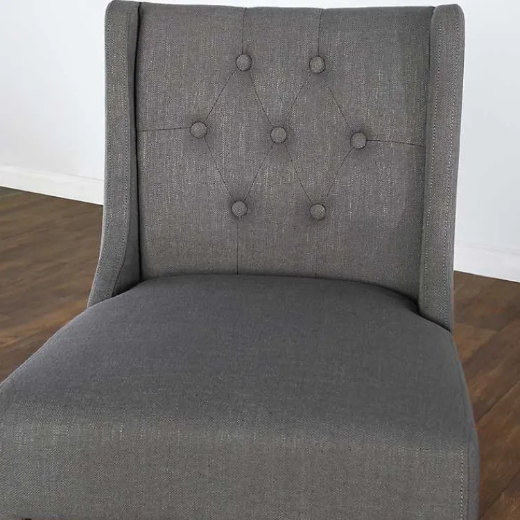 Kirklands Home Button Tufted Kia Barstool Gray New