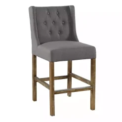 Kirklands Home Button Tufted Kia Counter Stool Gray Discount