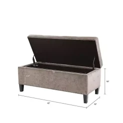Kirklands Home Button Tufted Storage Bench Gray Hot