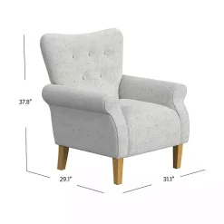 Kirklands Home Button-Tufted Rolled Arm Accent Chair Gray Best