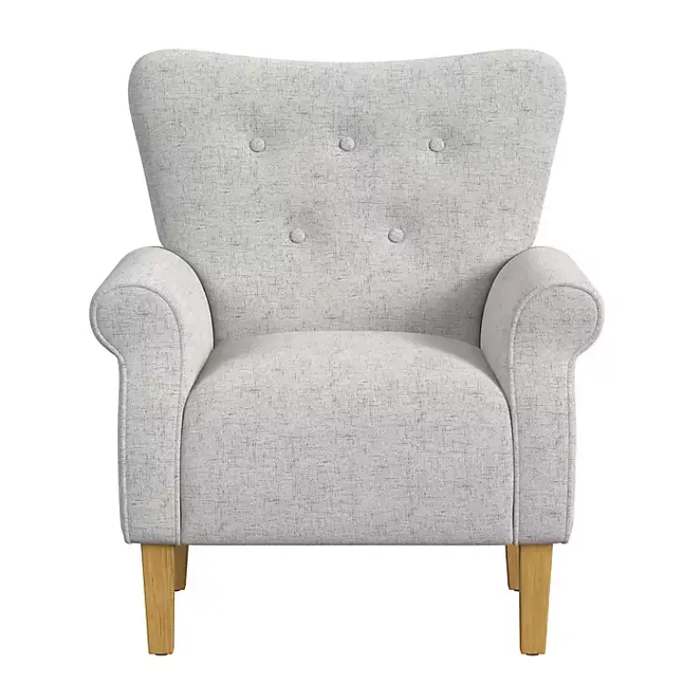 Kirklands Home Button-Tufted Rolled Arm Accent Chair Gray Best