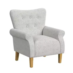 Kirklands Home Button-Tufted Rolled Arm Accent Chair Gray Best