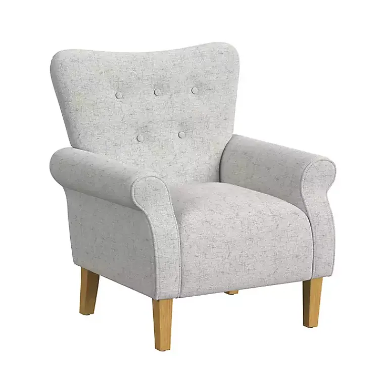 Kirklands Home Button-Tufted Rolled Arm Accent Chair Gray Best