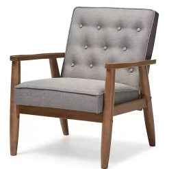 Kirklands Home Button-Tufted Sawyer Accent Chair Gray Hot