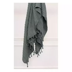 Blankets & Throws>Kirklands Home Cable Knit Tassel Throw Gray