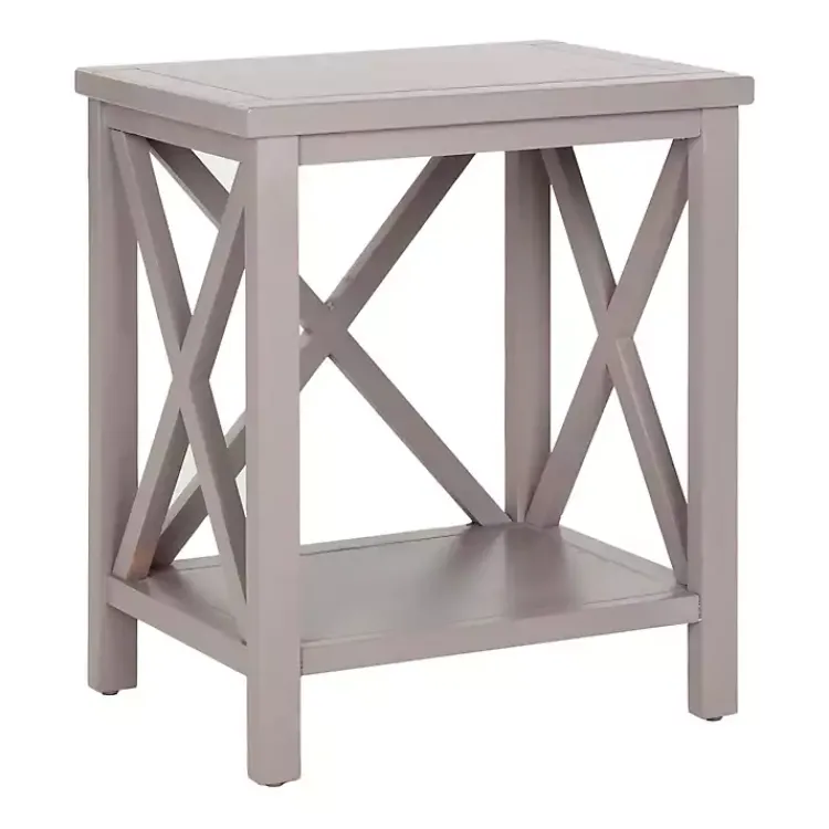 Kirklands Home Candice Cross Back Accent Table Gray Hot
