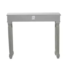 Kirklands Home Carved Wood Console Table Gray New