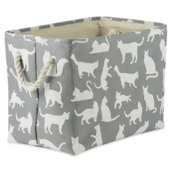 Baskets & Boxes>Kirklands Home Cats Meow Rectangular Storage Bin, 14 in. Gray
