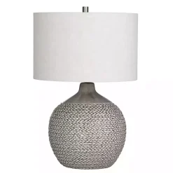 Kirklands Home Ceramic Braid Table Lamp Gray Clearance