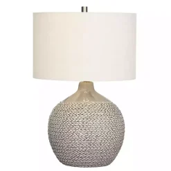 Kirklands Home Ceramic Braid Table Lamp Gray Clearance