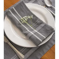 Kirklands Home Chambray French Stripe Napkins, Set of 6 Gray Clearance