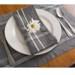 Kirklands Home Chambray French Stripe Napkins, Set of 6 Gray Clearance