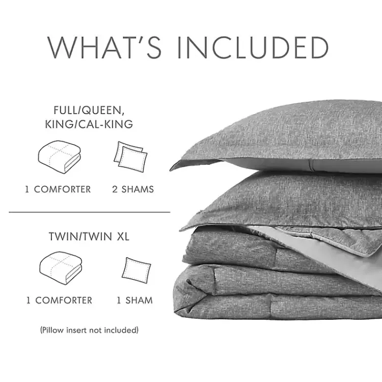 Kirklands Home Chambray 3-pc. Full/Queen Comforter Set Gray Online