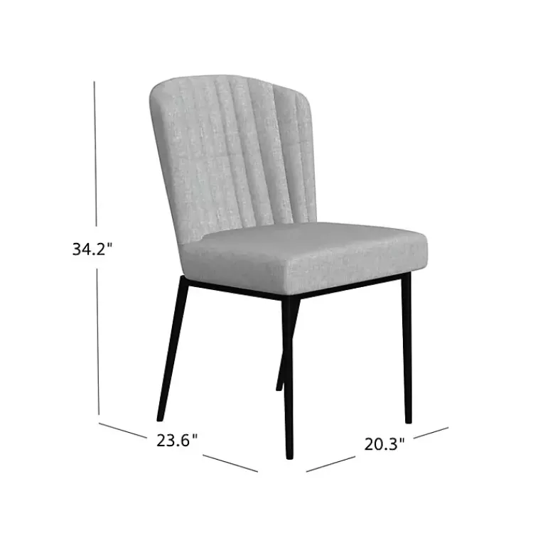 Kirklands Home Channel Back Rounded Dining Chairs, Set of 2 Gray