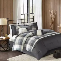 Kirklands Home Gray Check California King 7-pc. Comforter Set Best
