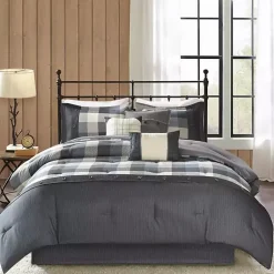 Kirklands Home Gray Check California King 7-pc. Comforter Set Best