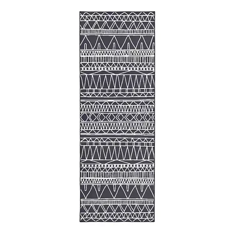 Kirklands Home Gray Chelsea Geometric Washable Runner, 2x7 Outlet