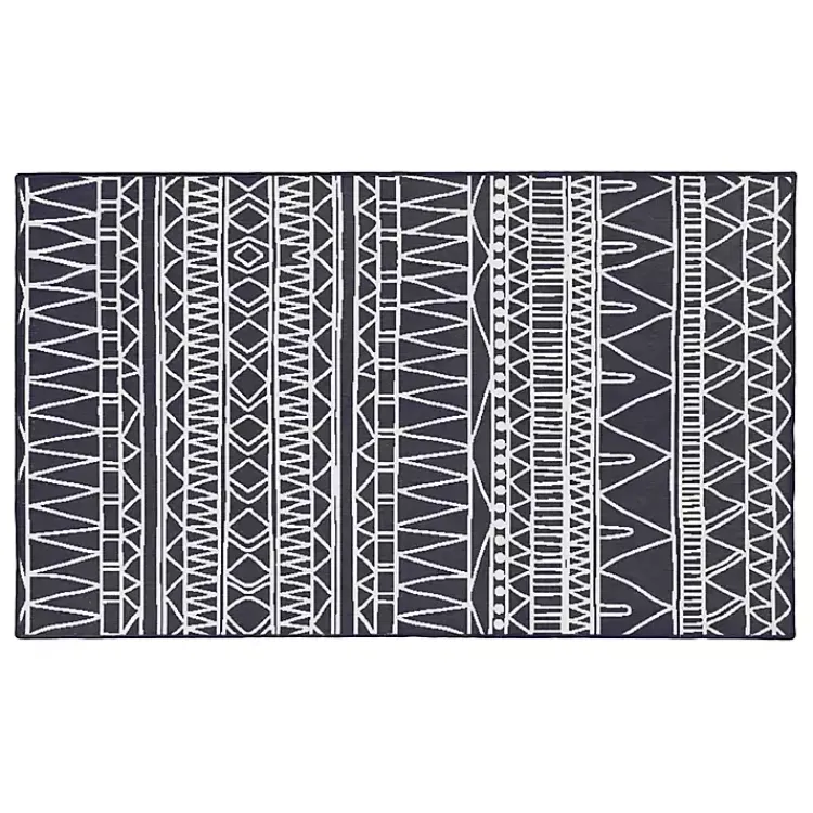 Kirklands Home Gray Chelsea Geometric Washable Area Rug, 3x5 Sale