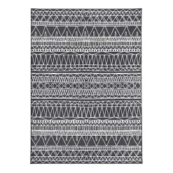 Kirklands Home Gray Chelsea Geometric Washable Area Rug, 5x7 New