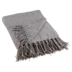 Blankets & Throws>Kirklands Home Chenille Fringe Throw Gray