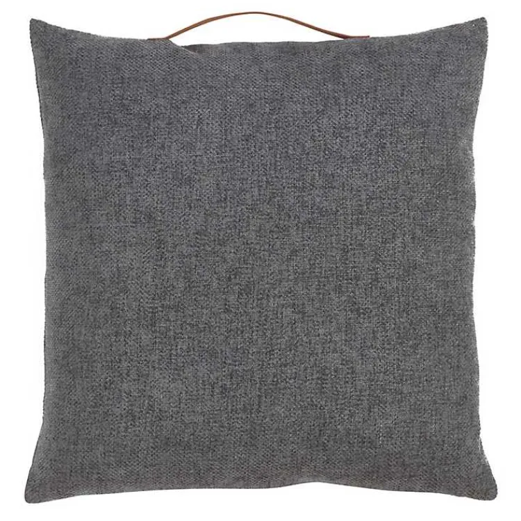 Pillows>Kirklands Home Chenille Handle Pillow Gray