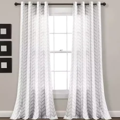 Kirklands Home Chevron 2-pc. Curtain Panel Set, 84 in. Gray Hot