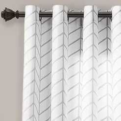Kirklands Home Chevron 2-pc. Curtain Panel Set, 84 in. Gray Hot