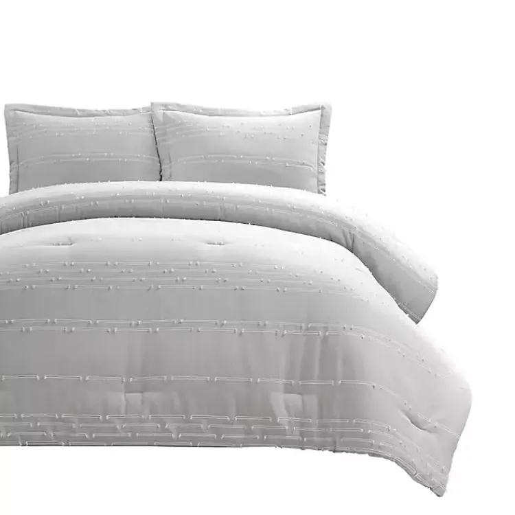 Kirklands Home Clipped Stripe 3-pc. Cali King Comforter Set Gray Sale