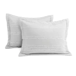 Kirklands Home Clipped Stripe 3-pc. Cali King Comforter Set Gray Sale