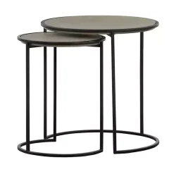 Kirklands Home Concrete Nesting Accent Tables, Set of 2 Gray Clearance