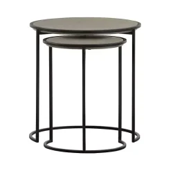 Kirklands Home Concrete Nesting Accent Tables, Set of 2 Gray Clearance