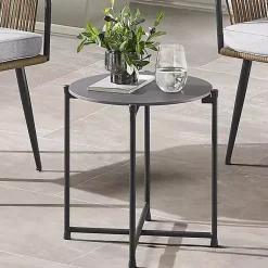 Kirklands Home Concrete Top Outdoor Cocktail Table Gray Hot