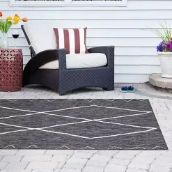 Kirklands Home Connected Diamond Outdoor Area Rug, 8x10 Gray