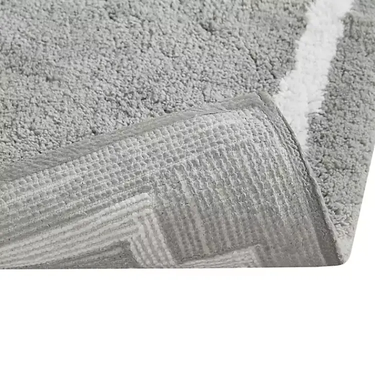 Kirklands Home Cotton Tufted Bath Mat with Border, 30 in. Gray Outlet