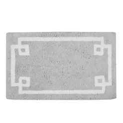 Kirklands Home Cotton Tufted Bath Mat with Border, 40 in. Gray Outlet