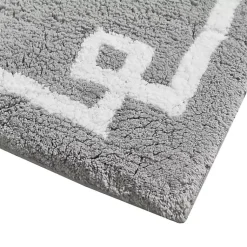 Kirklands Home Cotton Tufted Bath Mat with Border, 40 in. Gray Outlet