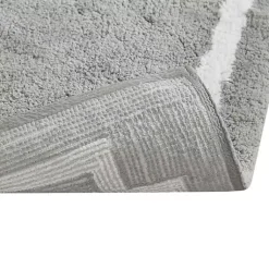 Kirklands Home Cotton Tufted Bath Mat with Border, 40 in. Gray Outlet