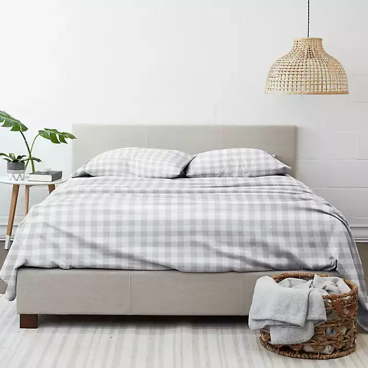 Kirklands Home Gray Country Plaid 3-pc. Twin Sheet Set Outlet
