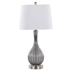 Kirklands Home Crackle Glass Teardrop Table Lamps, Set of 2 Gray Outlet