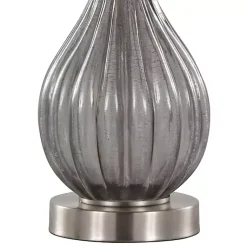 Kirklands Home Crackle Glass Teardrop Table Lamps, Set of 2 Gray Outlet