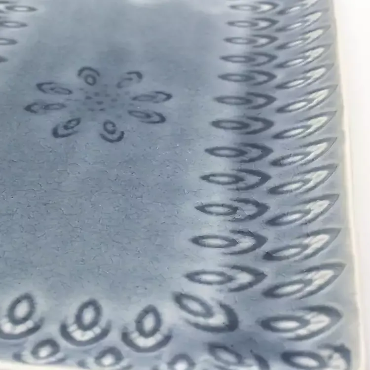 Kirklands Home Crackle Glaze Peacock Rectangular Platter Gray Discount