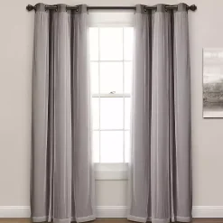 Kirklands Home Curtain Panel Set with Overlay, 84 in. Gray