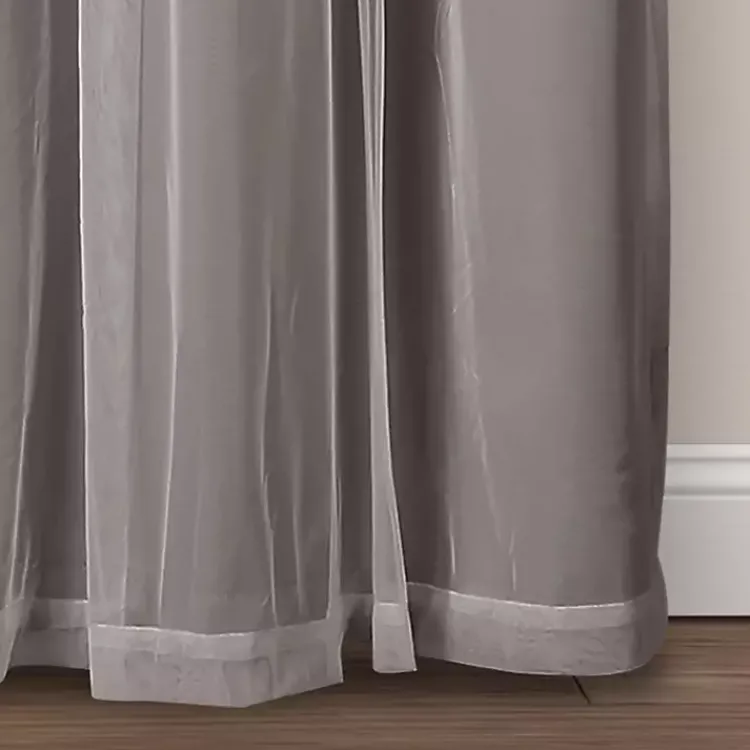 Kirklands Home Curtain Panel Set with Overlay, 84 in. Gray